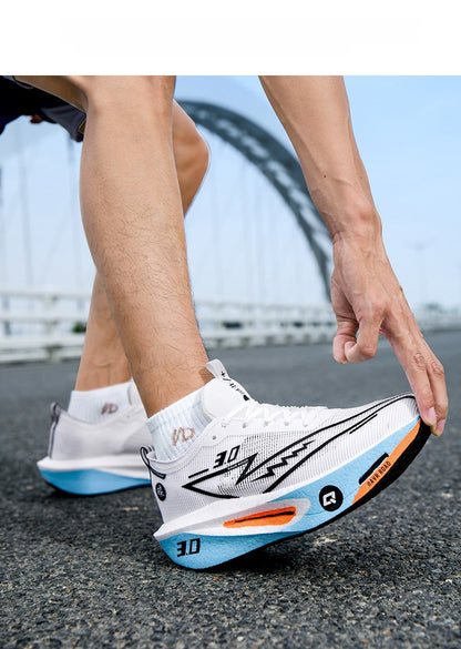 Tênis Masculino de Malha para Conforto 2025, Tênis de Corrida Masculino com Placa de Carbono 3.0, Amortecimento, Esportes, Treino, Corrida, Calçado Especializado para Corrida