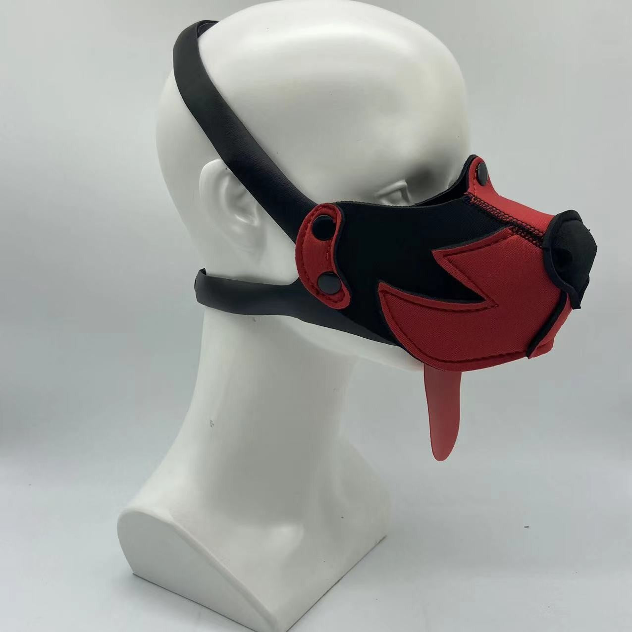 Role Play Costumes of Unisex Women Mens Cosplay Half Face Fetish Mask with Open Mouth and Nose Headgear Party Accessories