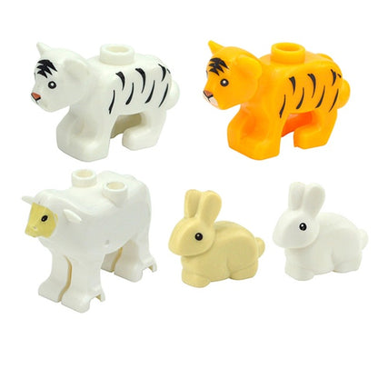 Creative DIY Model cute little Animal MOC Brick Building Blocks Pet Zoo Dog Duck Tortoise Penguin Cat Pig Bird Rabbit Toys