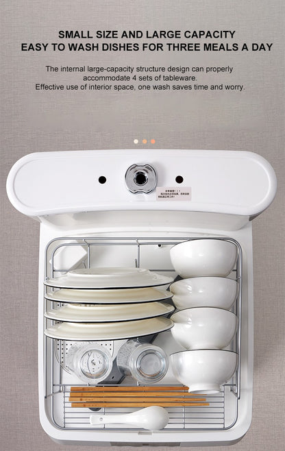 Automatic cleaning dishwasher, compact portable smart household dishwasher, independent installation, visual operation