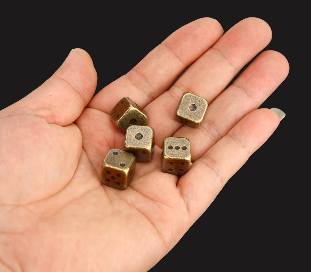 5PCS/1Set Metal Dice Golden/Silver/Bronze Funny Game Dice Six Sided Decider Board Game Acessorios 13mm