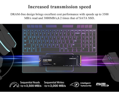 SAMSUNG 980 SSD NVMe M.2 Disco Rígido Interno de Estado Sólido 250GB 500GB 1TB 2TB TLC PCIe 4.0 SSD Laptop Desktop disco duro