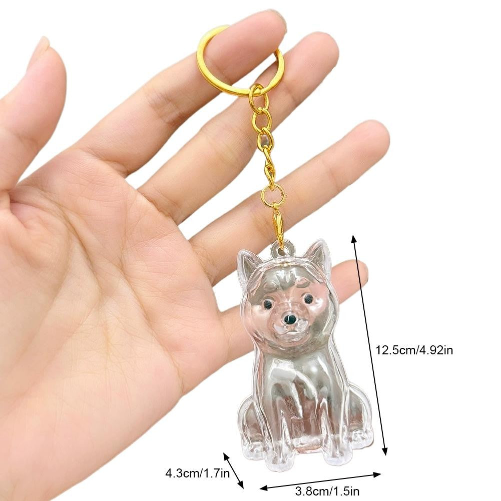 Dog Hair Collection Pendant Hair Storage Box Charm Pet Cute Keychains Clear Plastic Pet Hair Capsule Souvenirs DIY Gifts