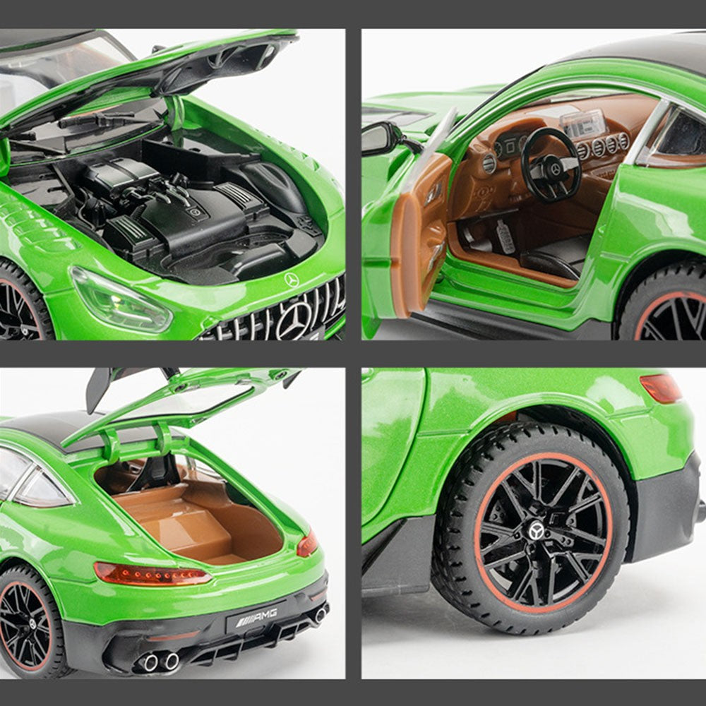 1:18 UM GT Miniatura Sports Car Modelo Brinquedos Liga Diecast Supercarros Som Luz Portas Abertas Absorção de Choque para Presentes Infantis