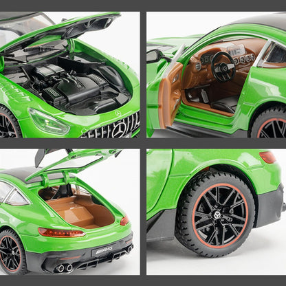 1:18 UM GT Miniatura Sports Car Modelo Brinquedos Liga Diecast Supercarros Som Luz Portas Abertas Absorção de Choque para Presentes Infantis