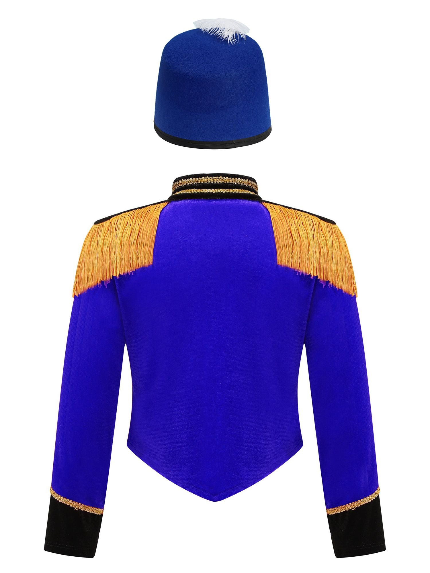Girls Boys Marching Band Costume Outfits Circus Ringmaster Jacket Coat Team Performance Drummer Drum Major Uniform with Hat Sets