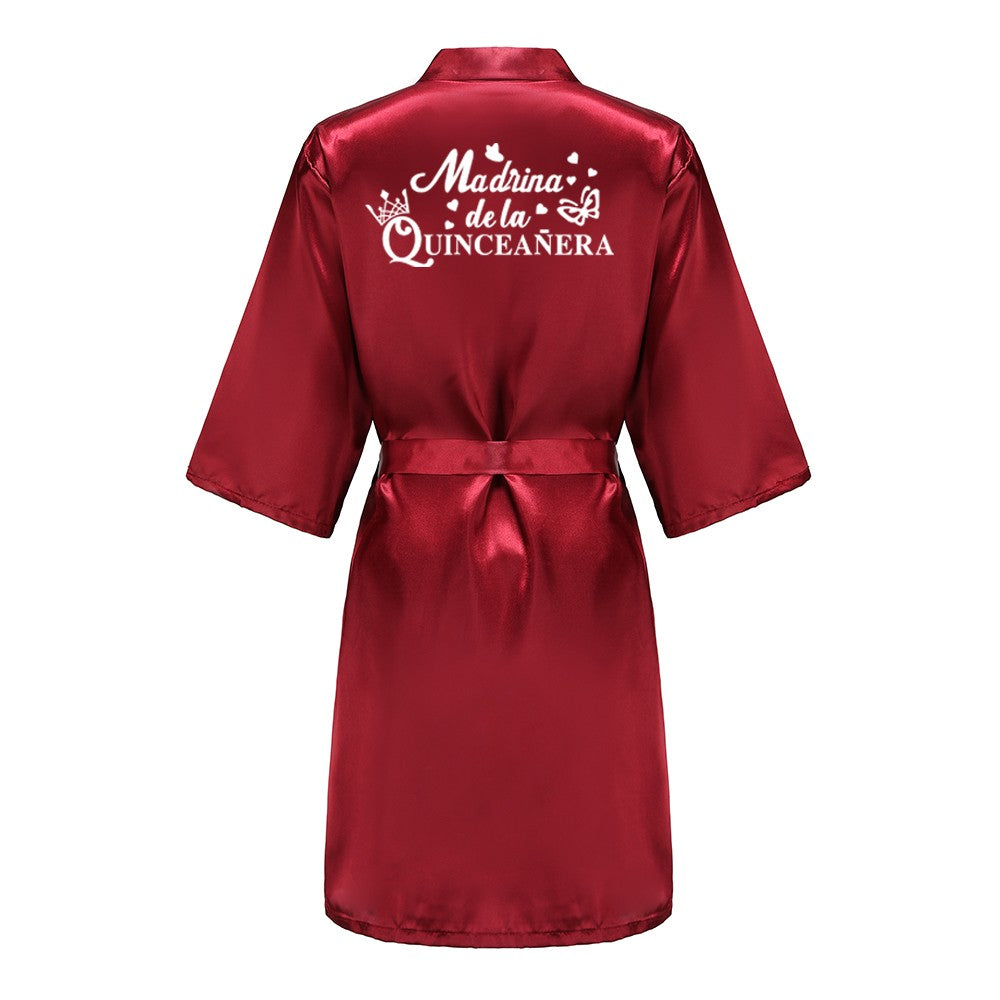Mis15 Años Robe 15 Years Girl Birthday Party Robes Quinceanera Robe Mis XV Bathrobe Silkly Nightgown