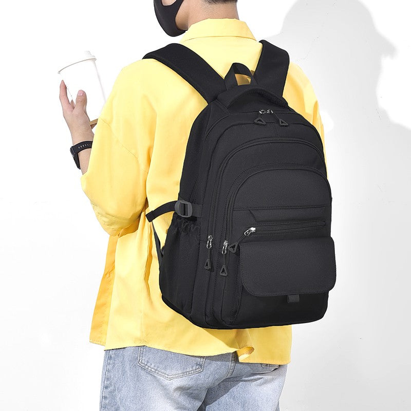 Mochila Multi-camadas Impermeável e Estilosa Oxford de Grande Capacidade Simples para Estudantes, Viajantes e Uso Diário
