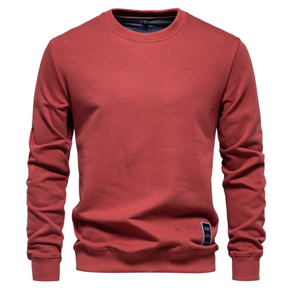 AIOPESON Cotton-blend Mens Crew Neck Solid Color Sweatshirts Pullover Casual Sport Sweatshirt for Men