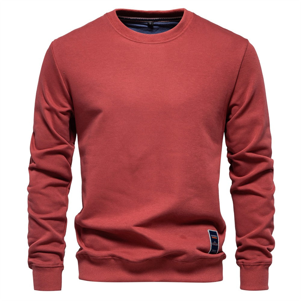 AIOPESON Cotton-blend Mens Crew Neck Solid Color Sweatshirts Pullover Casual Sport Sweatshirt for Men