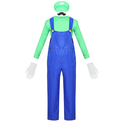 Halloween Carnival adult Men Funy Super game Cosplay Costume Luigi Bros Plumber Christmas Fancy Dress