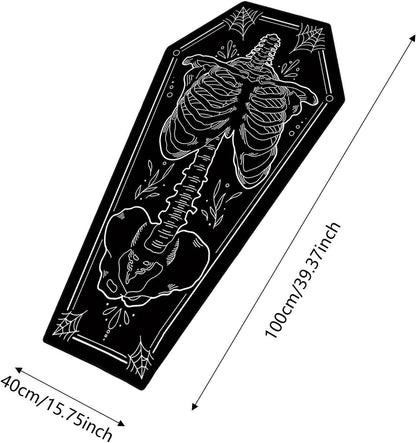 VIKAMA Halloween Gothic Coffin Rug - Soft and Comfortable for Living Room and Bedroom - Horror Theme Home Decoration