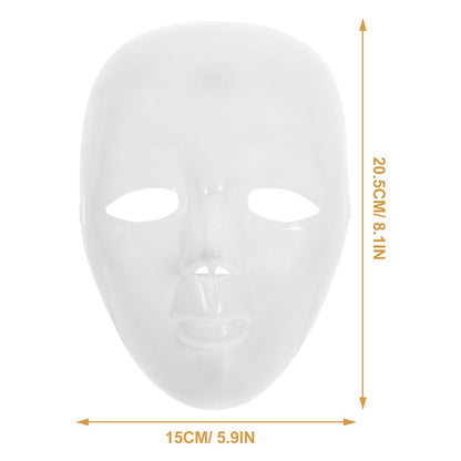 DIY Mask Blank Unpainted White Plastic Face Mask for Decorating Craft Projects Masquerade Ball Party Carnival Photo Booth Props