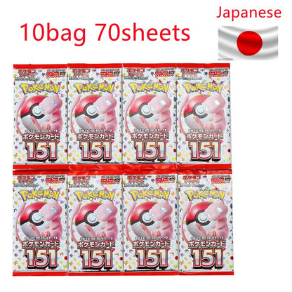 140un/Caixa Anime Pokémon Estampas Ilustradas Escarlate e Violeta 151 Japão SV2a Versão Clássicos TCG Caixa de Booster de Expansão Presentes de Cartas Colecionáveis