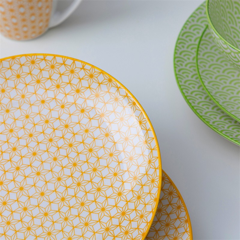 16Pieces Porcelain Multi-Colour Japanese-style Dinnerware Set with 4*Dinner Plate,Dessert Plate,Bowl,Mug Ceramic Tableware Set