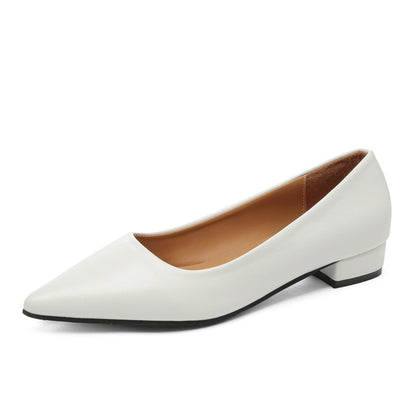 Sapatos Femininos de Couro Pequenos com Salto Quadrado de Boca Rasa e Bico Fino, Elegantes e Modernos, de Salto Alto, Sapatos de Festa Zapatos Mujer