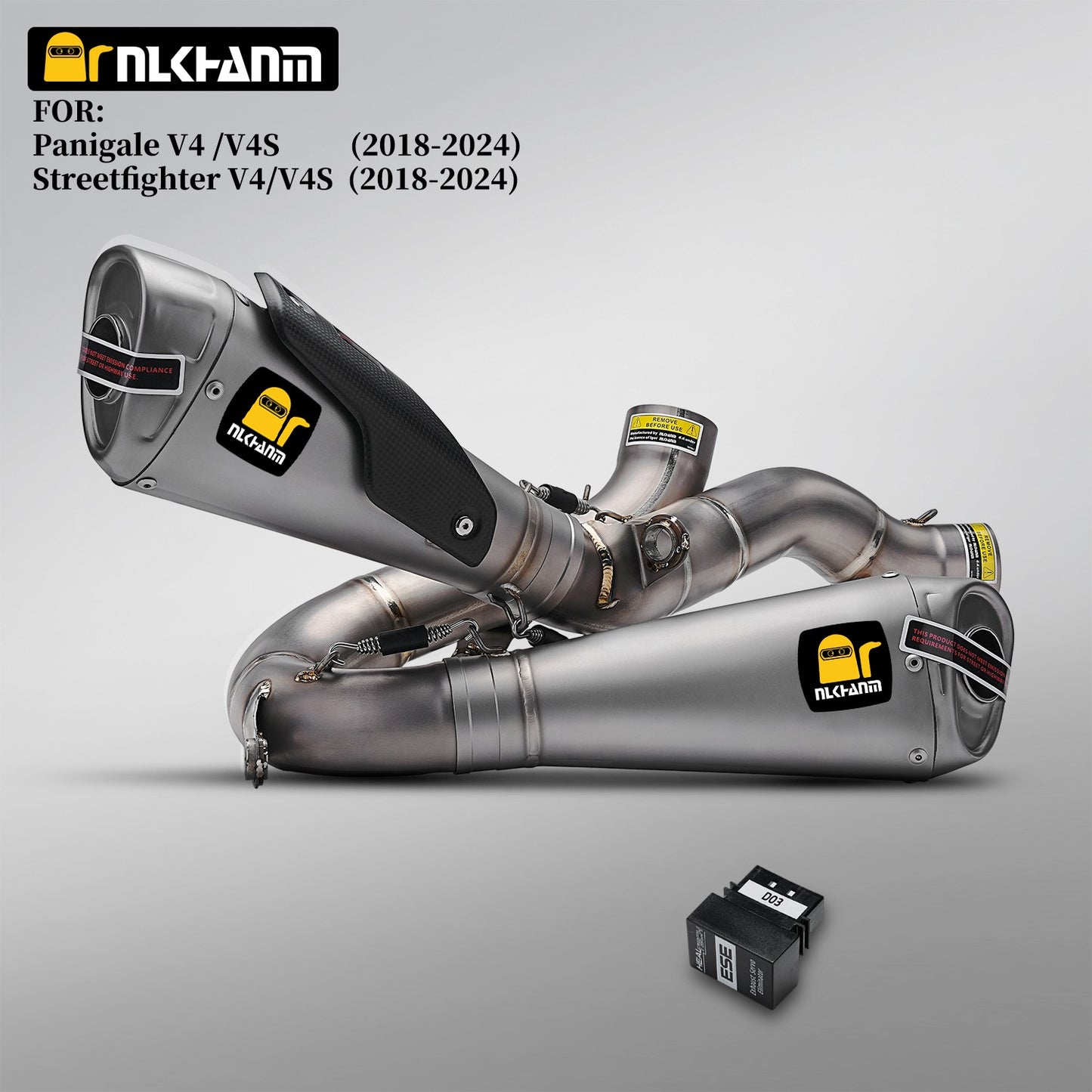For Panigale V4 Streetfighter V4 V4S Motorcycle Exhaust Escape System Slip On Link Pipe Carbon fiber cover muffler 2018-2024