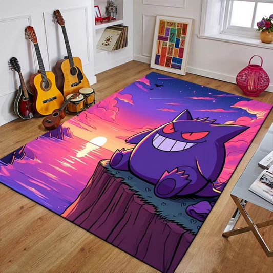 MINISO Creative Gengar Pokemon Anime Carpet for Living Room Bedroom Kids NonSlip  Playmat Balcony Lounge Sofa Rug Gift Idel