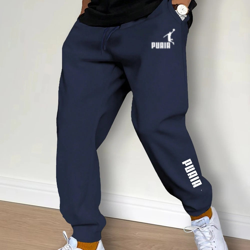 Roupa de exercício masculina. Calças esportivas casuais 2026 para esportes ao ar livre, com design de cós elástico, corte reto solto e confortável.