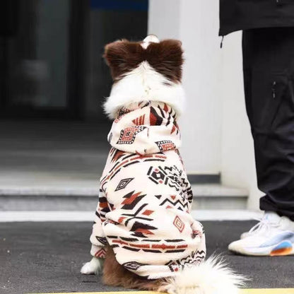 Casaco de Cão com Capuz, Quente de Inverno e Grosso, com Capuz para Cães de Porte Médio e Grande, Roupa de Estimação para Clima Frio, Moletom de Lã Sherpa Térmico para Cães