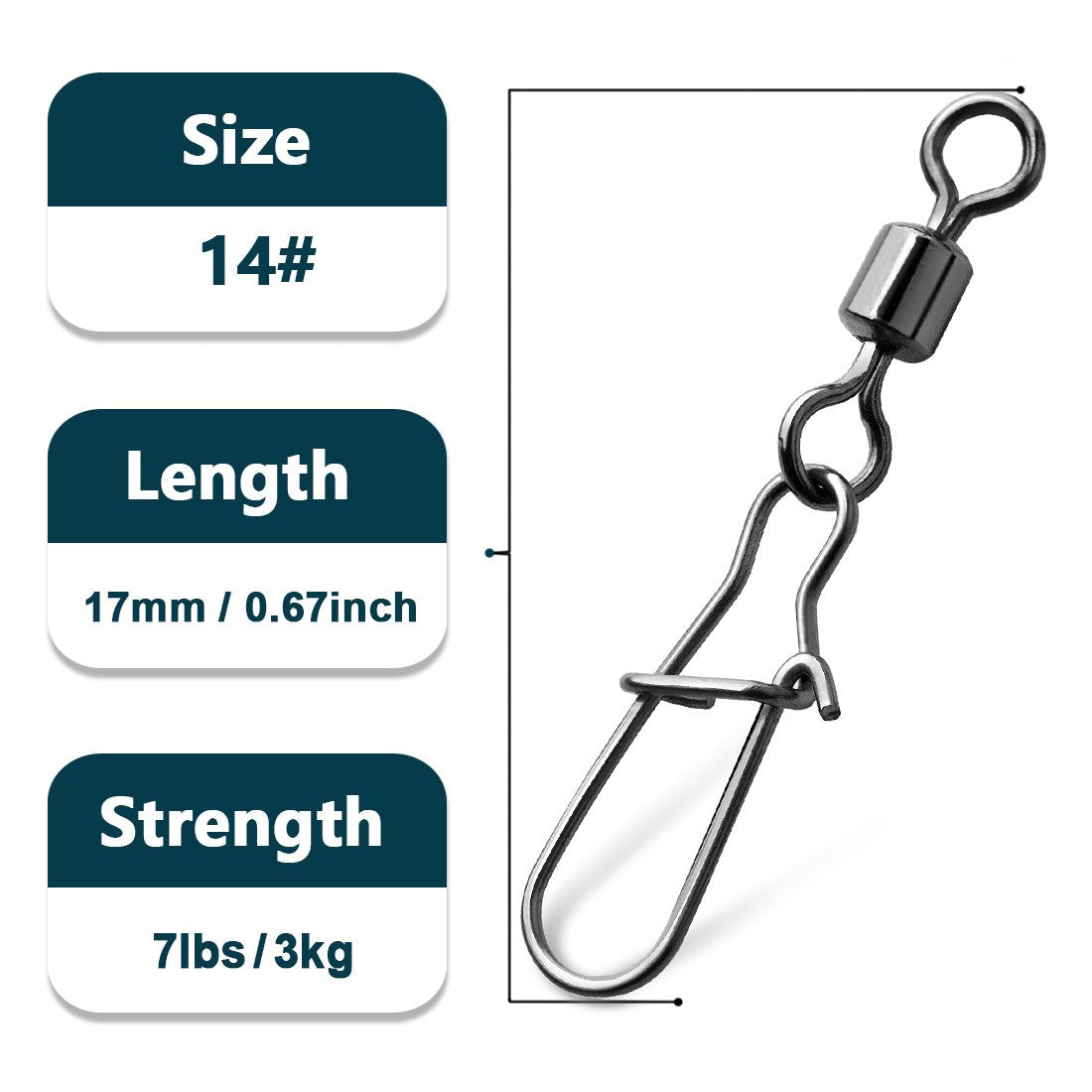 Giradores de Encaixe Duo-Lock 50~200 Peças Girador de Pesca Encaixe de Aço Inoxidável Latão Água Salgada Conectores de Barril Rotativo para Pesca