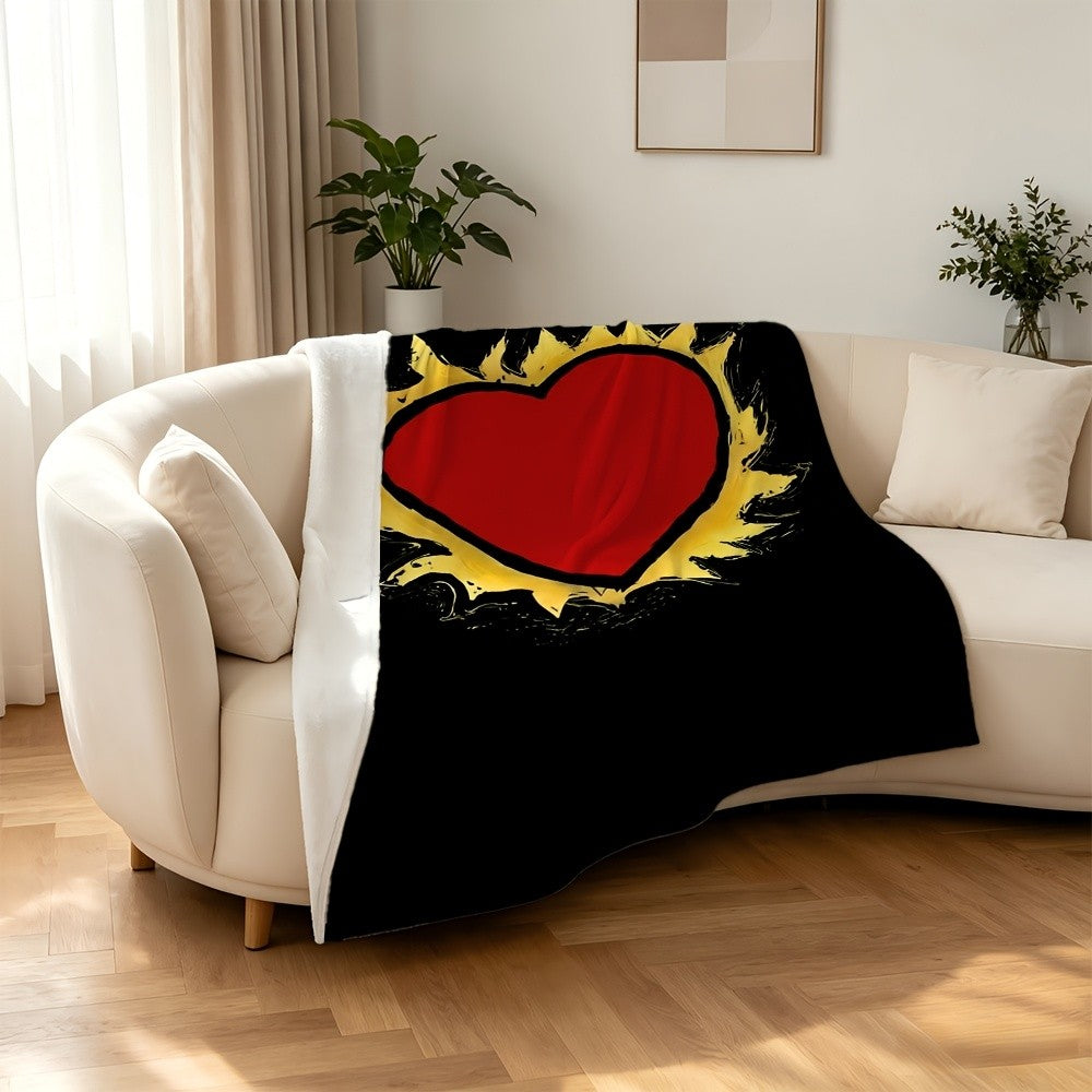 Cozy Large Heart Shaped Throw Blanket 150x200cm Decorative Love Gift Xmas Sofa Bed Winter Home Decor Throw Plush Comfort