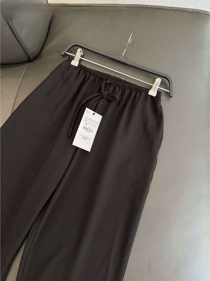 ZAPRHA Summer 2025 Women's Casual Pants Lightweight Draped Loose Fit Simple Sle Comfortable Loose Feeling Casual Trousers