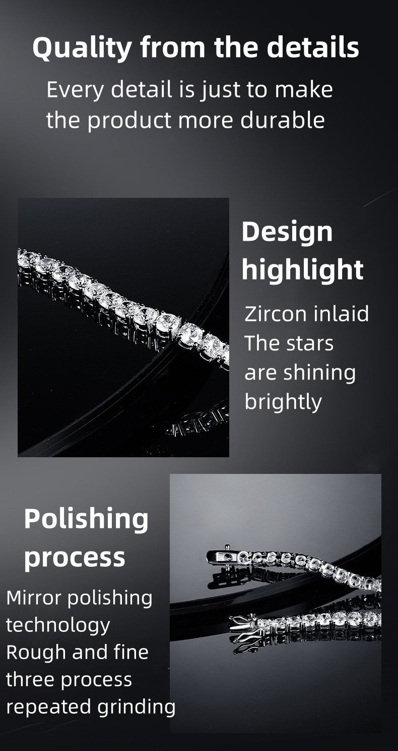 Preço de fábrica 925 prata banhada a ouro 18K 4A grau Zircão pulseira de tênis para homens e mulheres moda personalidade joias requintadas