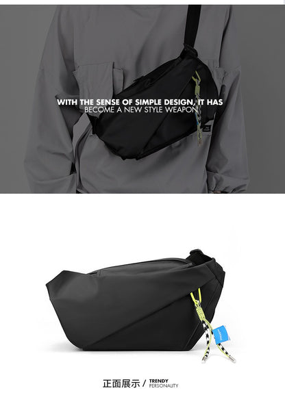 Men Shoulder Chest Bag Nylon Waterproof Outdoor Sport Running Cycling Belt Bag Large Capacity Travel Phone Pouch Messenger Bag