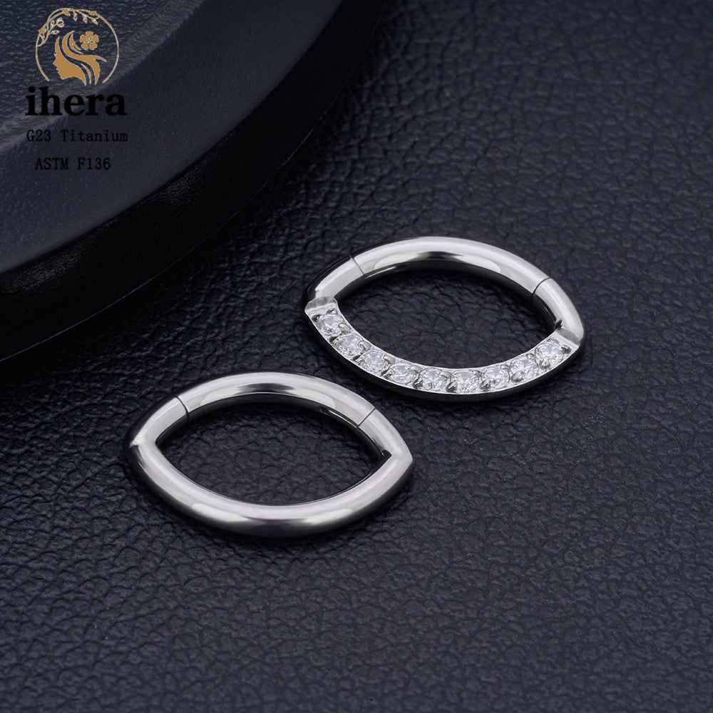 G23 Titânio Anel de Nariz Clicker Orelha Cartilagem Tragus Hélix Daith Brincos Redondos Argolas Zircônia Cúbica 16G Segmento Articulado Joia de Piercing Corporal