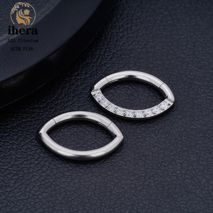 G23 Titânio Anel de Nariz Clicker Orelha Cartilagem Tragus Hélix Daith Brincos Redondos Argolas Zircônia Cúbica 16G Segmento Articulado Joia de Piercing Corporal