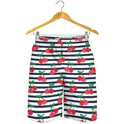 Fashion Cherry 3D Printed Beach Shorts Men Clothes Cartoon Fruits Pattern Swim Trunks Summer Streetwear Oversized Short Pants