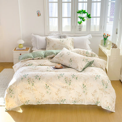 3pcs Elegant Floral Tea Art Print Duvet Cover Set? Soft Skin-Friendly Bedding Set Includes 1 Duvet Cover And 2 Pillowcases
