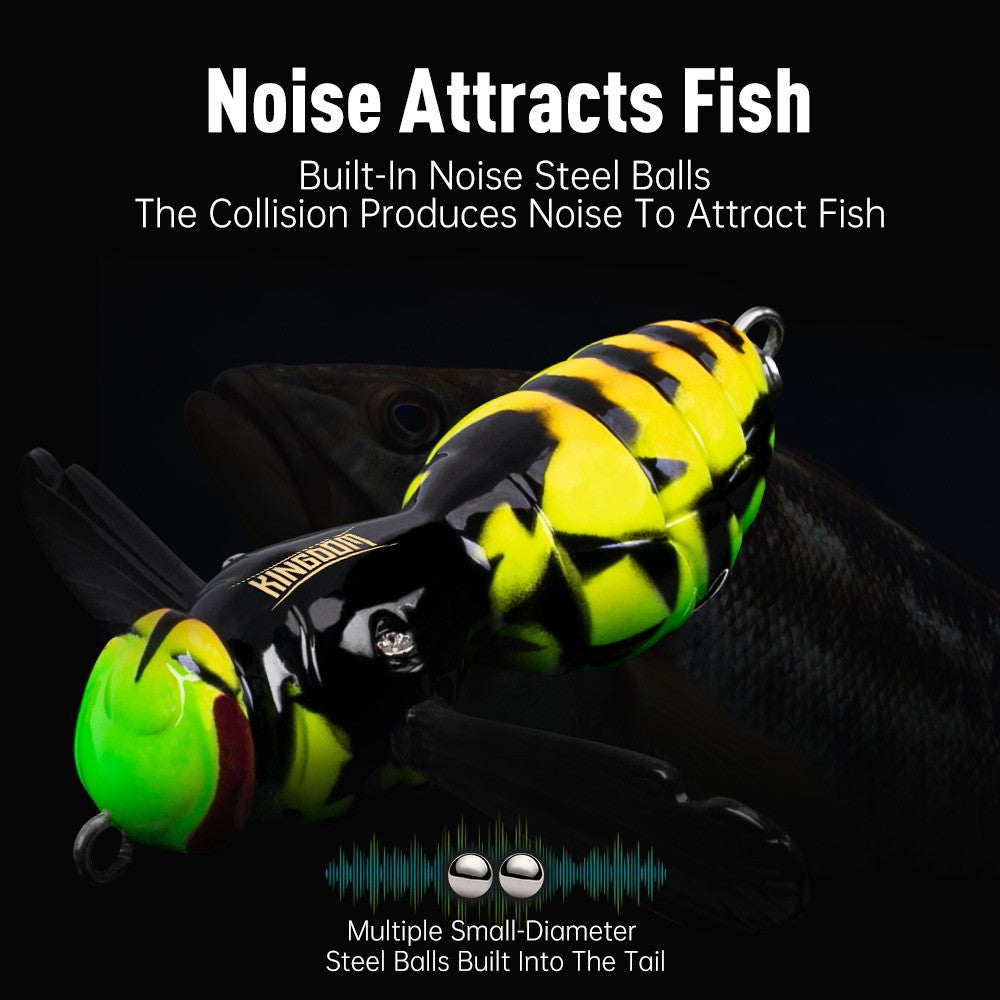 Kingdom Wasp Crawl Bait 4.2g 40mm 6.6g 48mm Iscas flutuantes biônicas de inseto artificiais de superfície para pesca de robalo, carpa e lúcio
