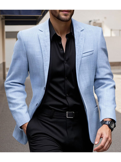 Men s  Fit Casual Blazer with Notched Lapel and Single Button Closure Fashionable Solid Color Sport Coat for Spring and