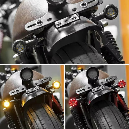 LED Motorcycle Bullet Taillight Motorcycle Turn Signal Brake Lamp Daytime Running Light Plastic Motorbike Refit Accessories