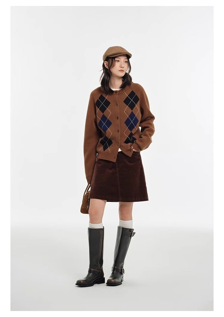 College style sweater 100% Australian Wool Sweaters Large Size Cardigan High-grade Women's Autumn Winter Fashion Knitwear