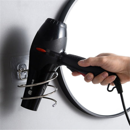 Suporte de Secador de Cabelo Organizador Soprador Adesivo Montado na Parede Sem Pregos Sem Furos Aço Inoxidável Espiral Suporte Armazenamento Para Banheiro