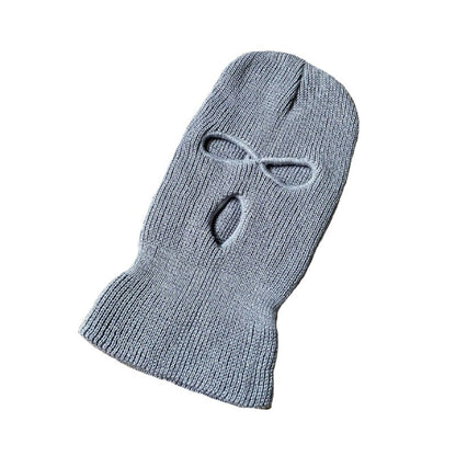 Men's Winter Knitted Balaclava, Windproof Ski Mask, Warm Wool Motorcycle Hat