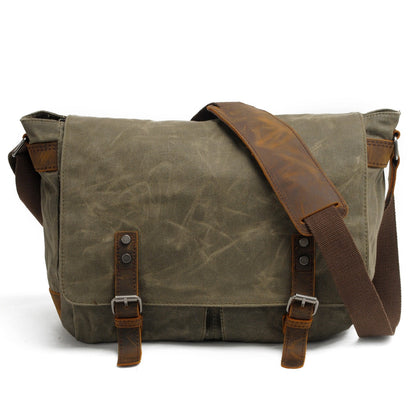New Fashion Thick Wax Canvas Men Shoulder bag Messenger bag Men Crossbody Bag Vintage male Leisure Sling bag Casual Boy