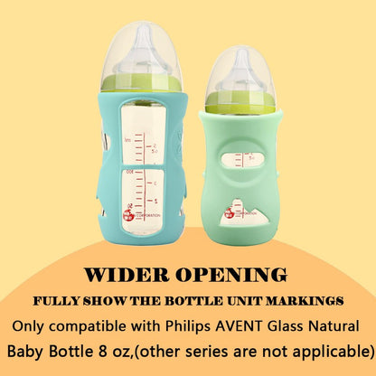 100% Silicone Bottle Sleeves for Philips Avent Natural Glass Baby Bottles, Premium Food-Grade Silicone Bottle Sleeves, 8 oz