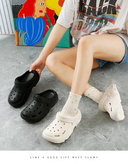 New Clogs Shoes For Women Men Platform High-heeled Outdoor EVA Non-slip Waterproof Sandals Comfortable Soft Heightening Shoes
