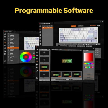 Teclado Mecânico Gamer Ajazz AK820/AK820Pro Bluetooth 5.1/Sem Fio/Com Fio Personalizado com Knob Hot Swap Gasket