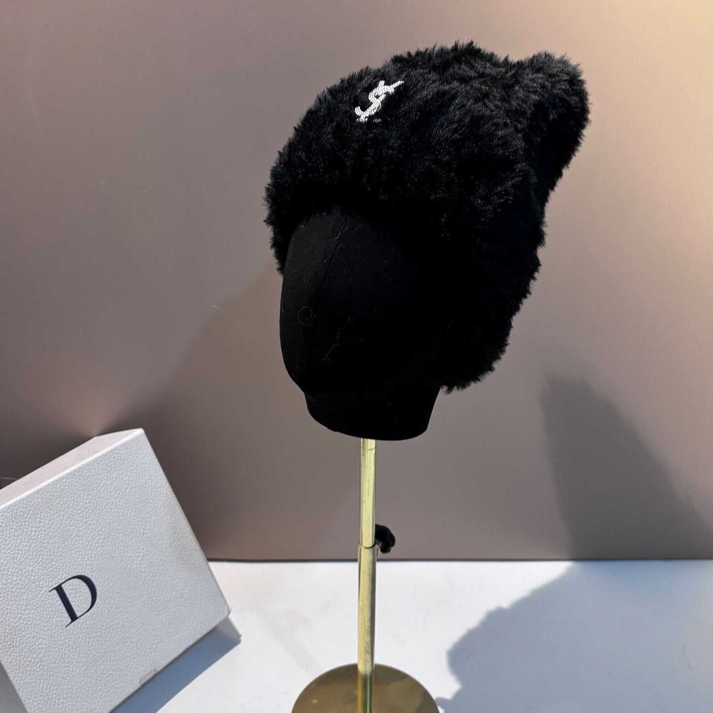 Soft Warm Slouchy Beanie for Women Outdoor Winter Hat with Ear Flaps Fashion Stretchable Skull Cap Face Slimming