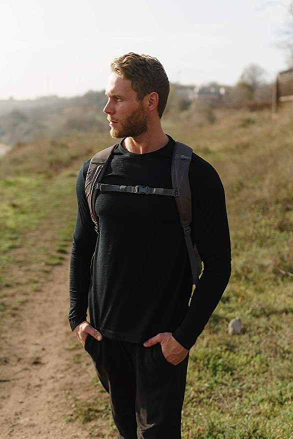 Men's 100% Merino Wool Base Layer 240G Shirt Thermal Top Warm Wicking Breathable Anti-Odor Underwear Warm Base Layer Clothing