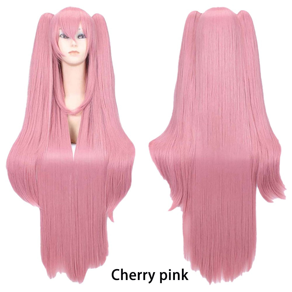 The Ending Seraphim Krul Tepes Cosplay Synthetic Hair 38-Inch Vampire Witch Halloween Theme Party Anime Wig In Cherry Pink