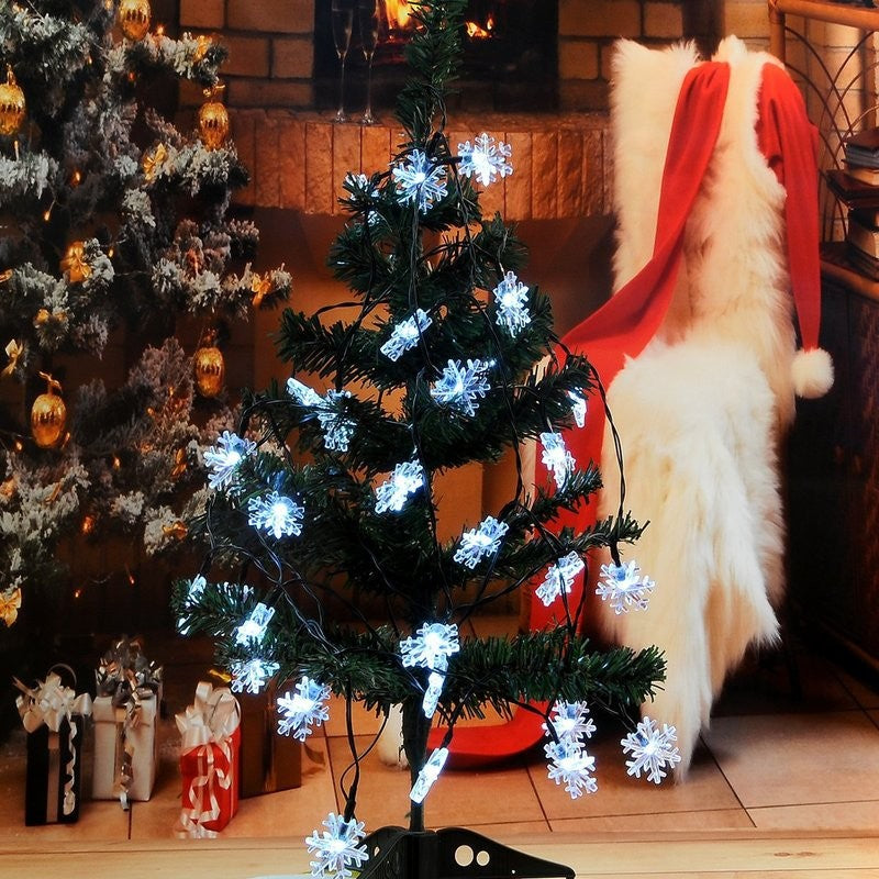 12m Solar Snowflake LED String Lights Fairy Lights Garland Outdoor New Year Christmas Tree Home Garden Decorations Lamp