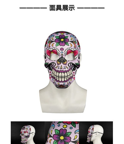 2023 Masks Mexican Day of The Dead Skull Mask Cosplay Halloween Skeletons Print Masks Dress Up Purim Party Costume Prop