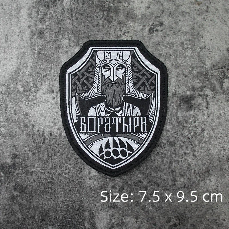 Tarkov Embroidered Patch Knight MMAC Black Division Bogatyrs Tactical Armband Velcros Patches for Clothing Backpack Accessories