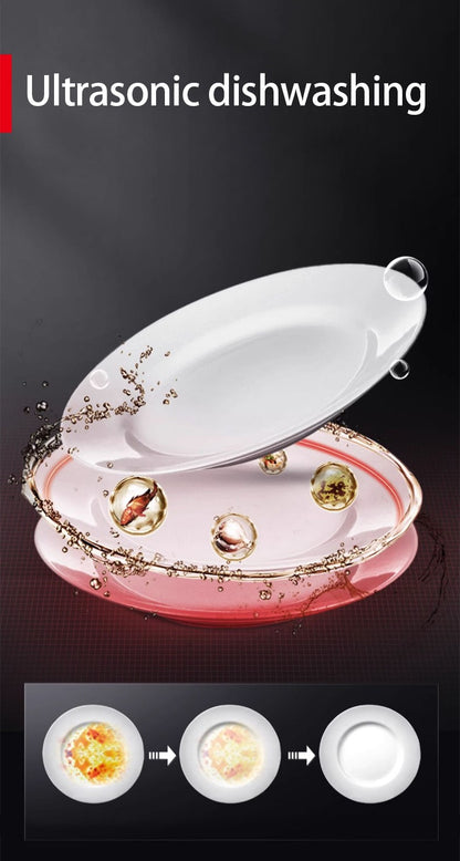 Dual Drive Ultrasonic Dishwasher Bubble Rinse Home Small Automatic Rinse Intelligent Dishwashing and Vegetable Washing Machine